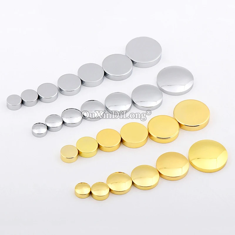 New Arrival 200PCS Pure Brass Flat Advertising Nails Fixed Screws Acrylic Billboard Sign Glass Mirror Nails Decorative Caps Gold