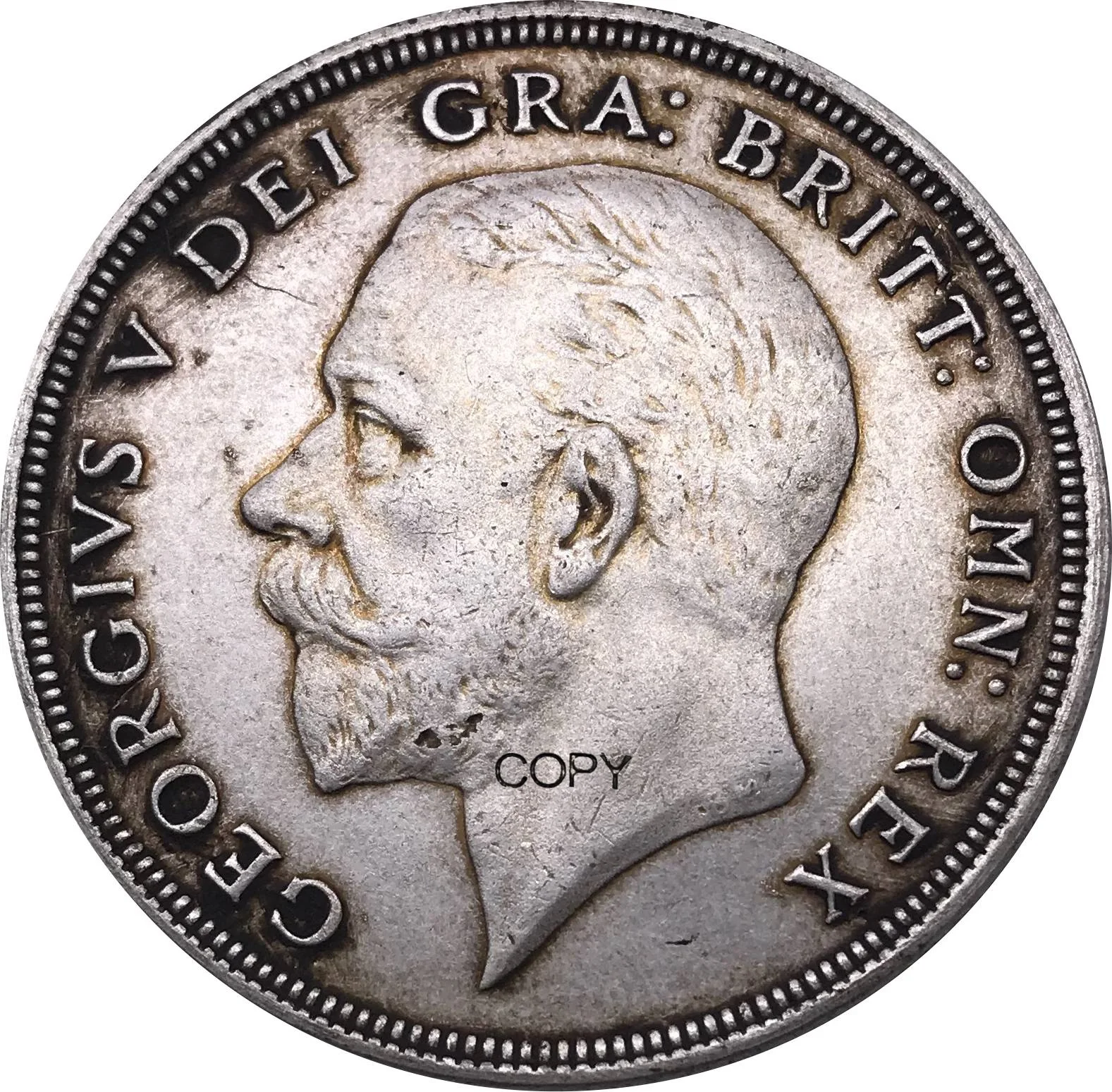 1928 Coin Great Britain UK 1 Crown George V Cupronickel Plated Silver Metal Collectible Antique Imitation Replica Coins