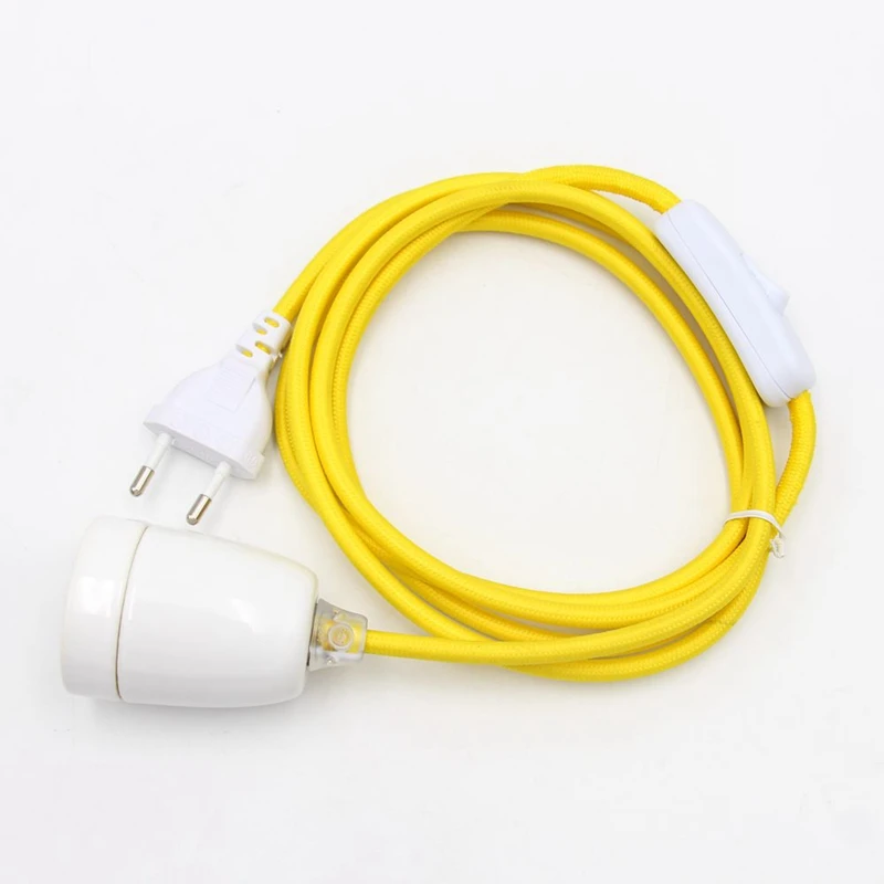 220V  Pendant Light Cord Kits EU Plug Hanging Lamps Cords With Ceramic Bulb Holder For LED Bracket Wall Lamp Design Light