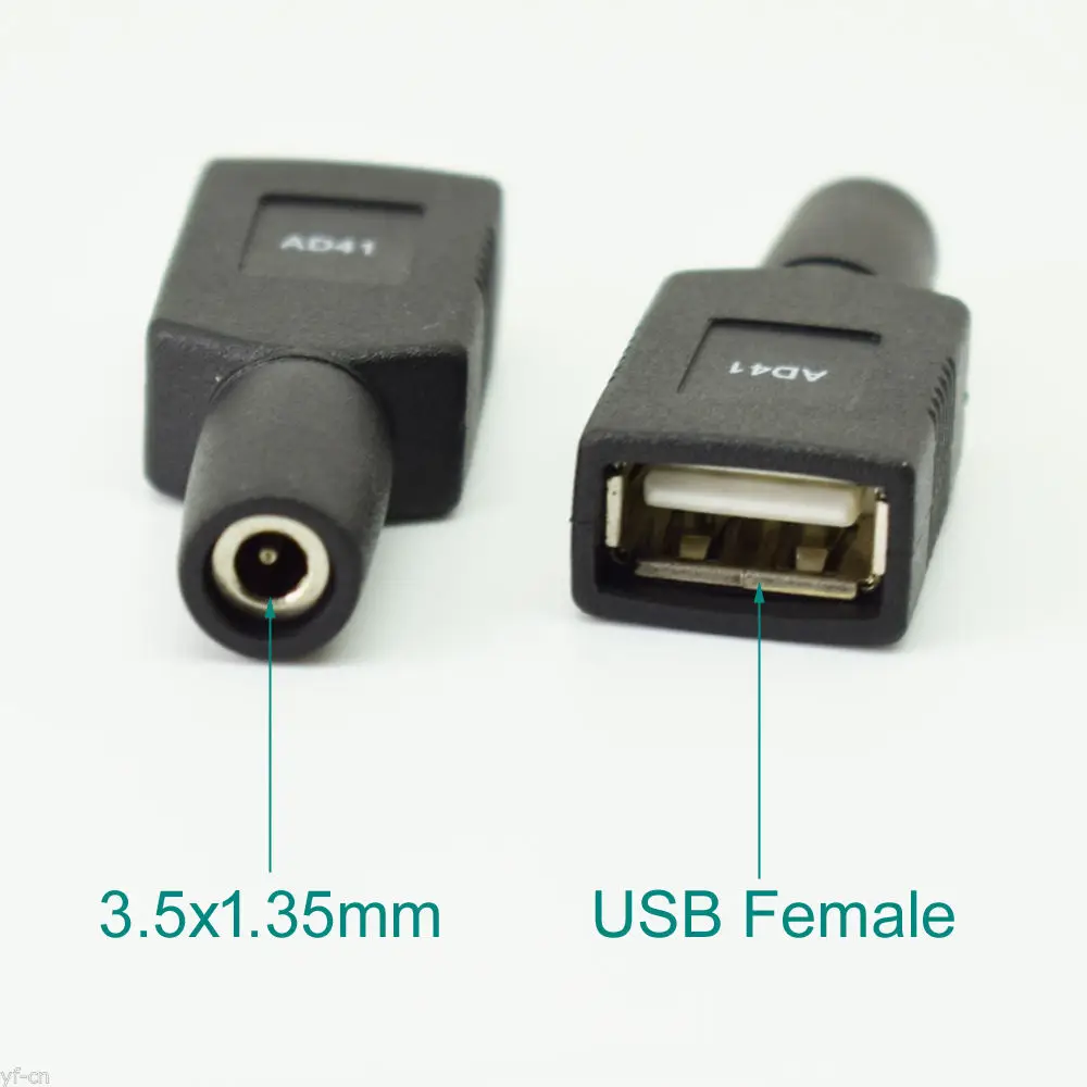 Connecteur adaptateur d'alimentation cc, Jack femelle vers USB 3.5, 1.35x2.0mm, 1 pièce