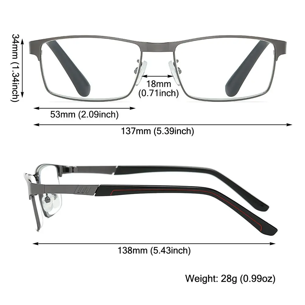 Stainless Steel Men Business Reading Glasses for Reader Mens Presbyopic optical Glasses +1.0 1.5 2.0 2.5 3 3.5 4.0