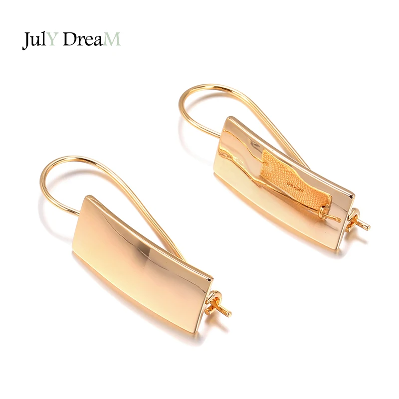 585 Rose Gold Long Pendant Earrings Classic Large Glossy Pendant Hang Ear Piercing Hoops Fashion Fine Wedding Earrings Jewelry