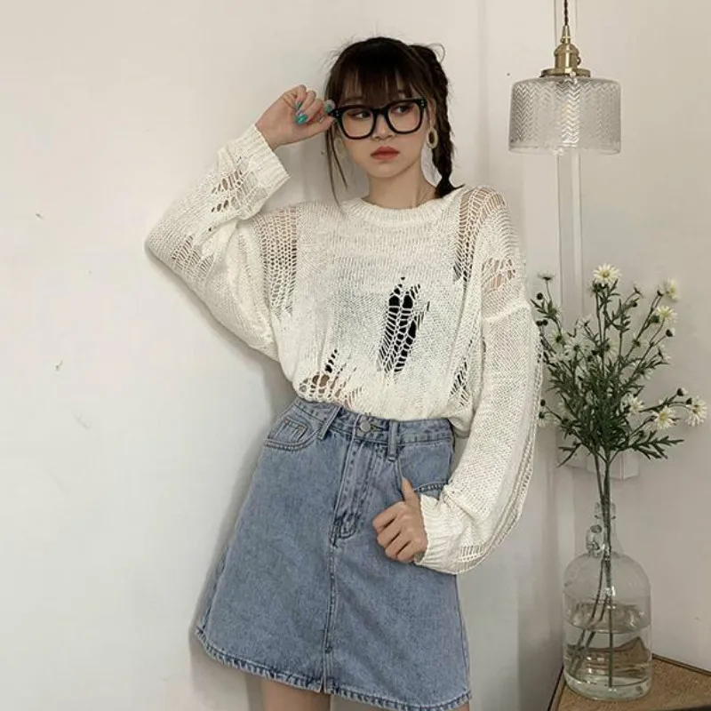 Sweaters Women Loose Casual Fashionable O-Neck Knitting Solid Simple Korean Style Chic Daily Autumn Trendy Long Sleeve Pullovers