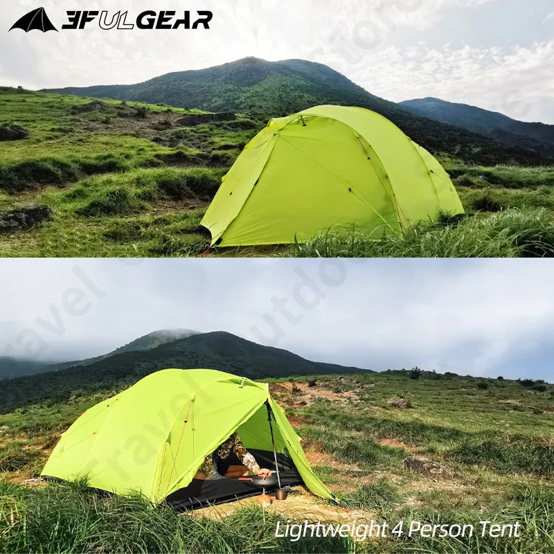 Imagem -06 - Gear-ultralight Silicone Outdoor Camping Tent com Mat Gratuito Tent Impermeável 5000 mm Grande Espaço 34 Temporada 15d Pessoas 3f ul