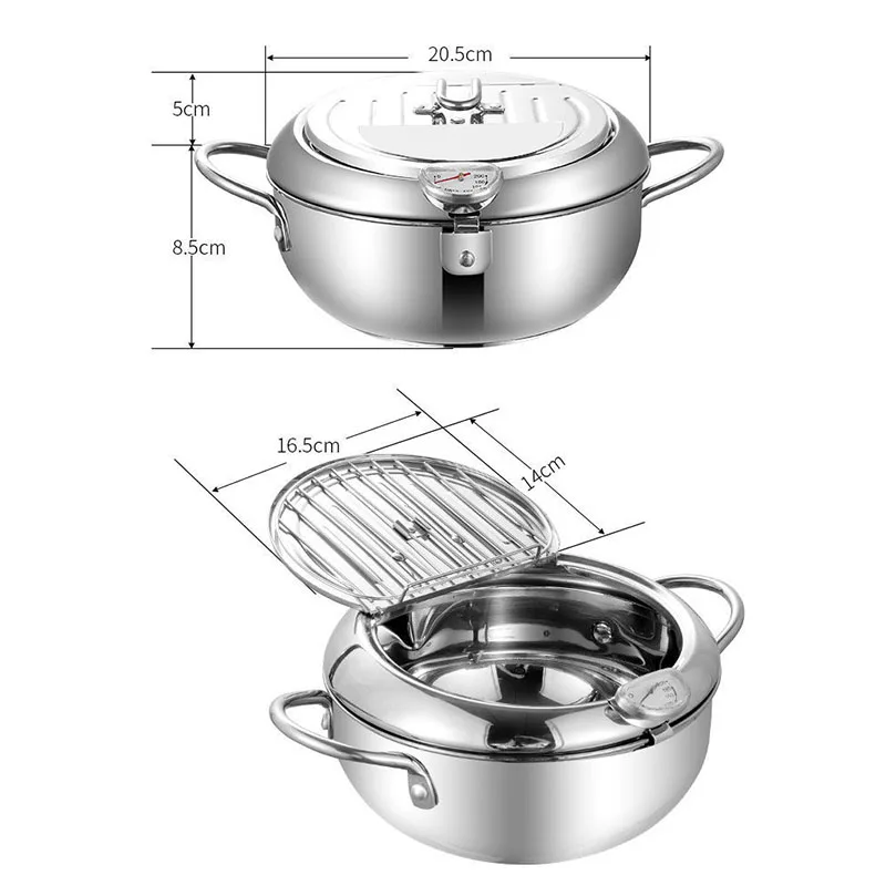 Japanese-style tempura fryer household small fryer oil-saving pot mini special temperature-controlled deep frying oil small pot