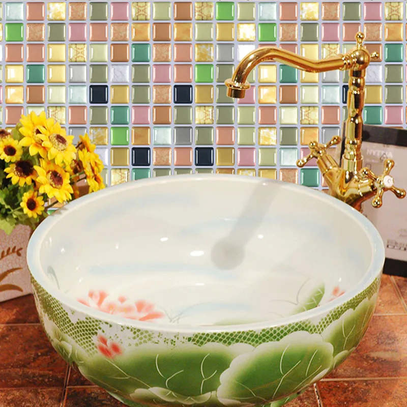 3D Mosaic Wall Mural Tile Sticker Peel and Stick Samoprzylepna wodoodporna tapeta winylowa DIY Kuchnia Łazienka Home Decor Design — zdjęcie 3
