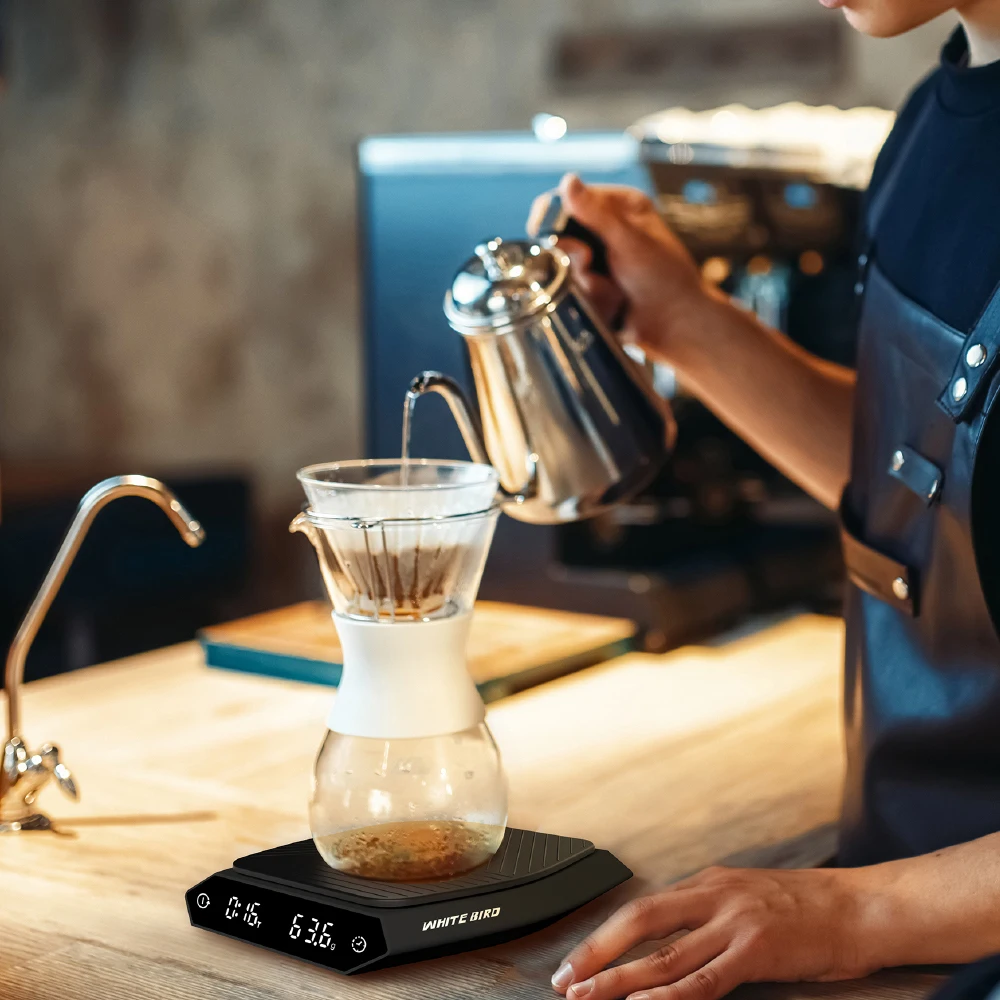 Báscula Digital de café por goteo de alta precisión, balanza de cocina de 2kg, balanza electrónica LCD con temporizador, alimentada por USB, 50% de descuento
