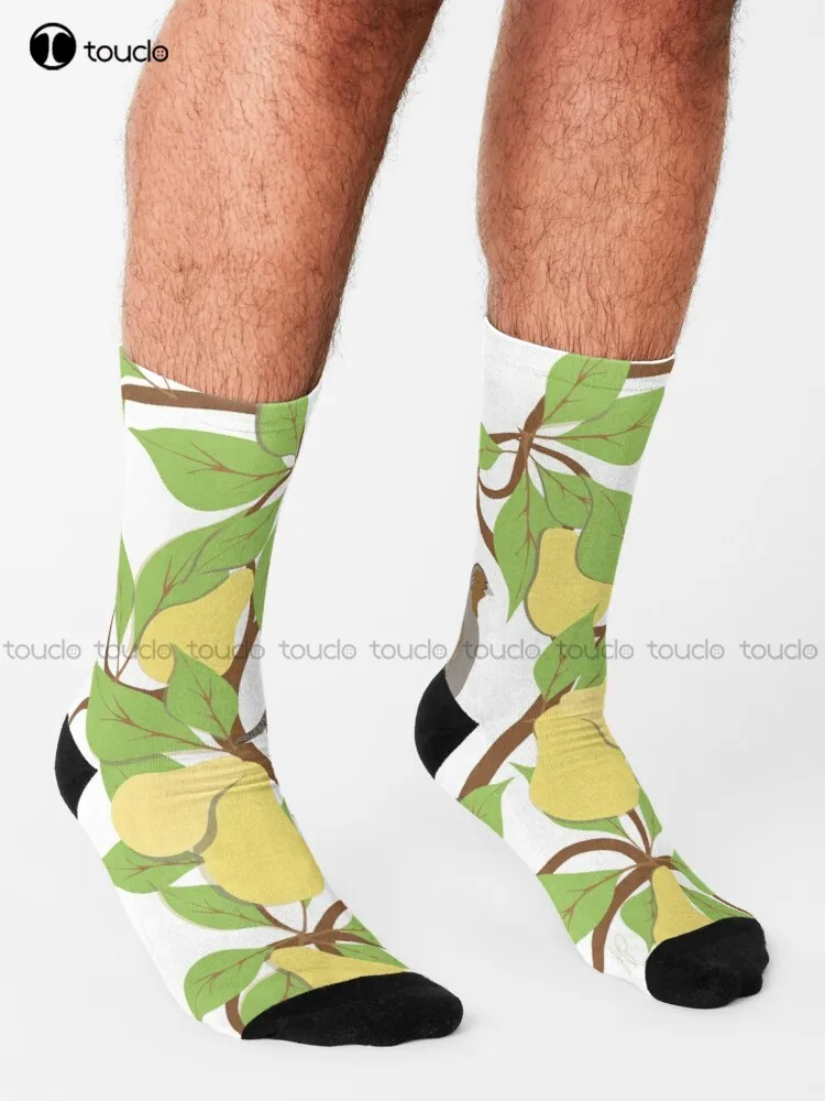 12 Days Of Christmas: A Partridge In A Pear Tree Socks Custom Men Socks Personalized Custom Unisex Adult Teen Youth Socks