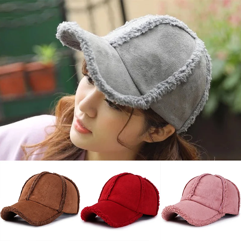 2022 Autumn Men Women Winter Hats Baseball Cap Warm Adjustable Sports Wool Solid Color Baseball Hats for Kids Fashion Female Cap