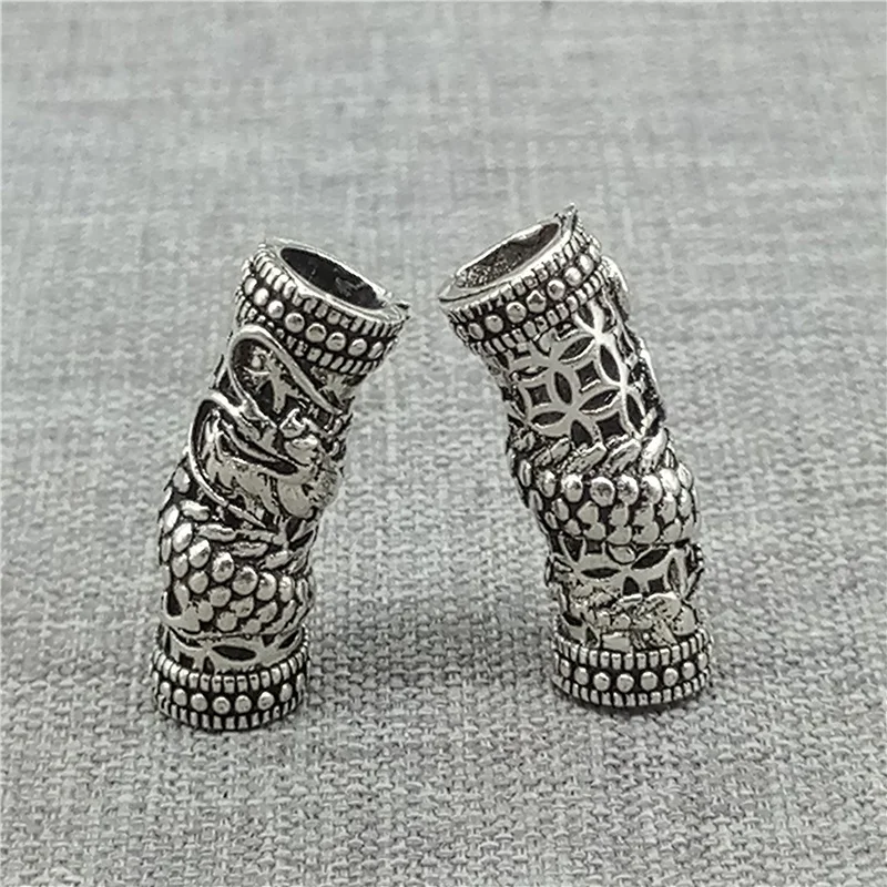 1 Piece of 925 Sterling Silver Dragon Curve Tube Beads for Bracelet Necklace