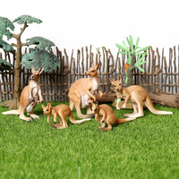 Realistic Kangaroo Playset with Joey Figure Wildlife Australian Animals PVC Model Educational Forest Toys Collection For Kids