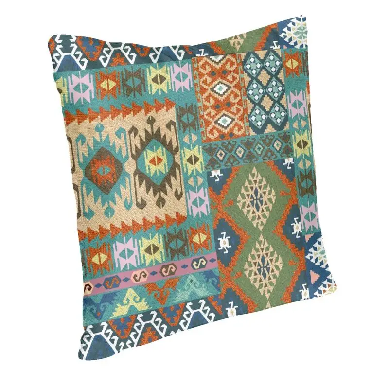 Antique Turkish Kilim Collage Cushion Cover Persian Tribal Bohemian Ethnic Throw Pillow Case Living Room Sofa Decoration