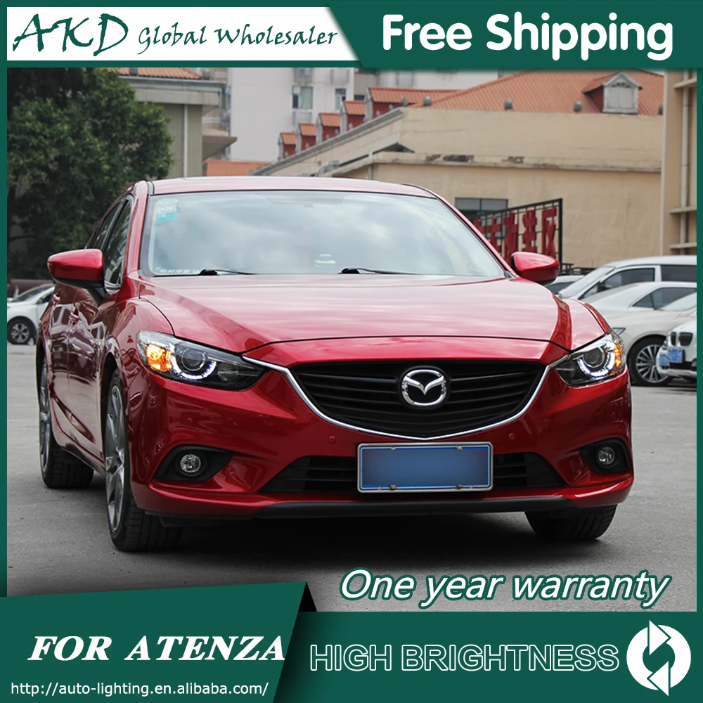 Headlights For Mazda 6 Atenza 2013-2017 DRL Daytime Running Lights Head Lamp LED Bi Xenon Bulb Fog Lights Car Accessories