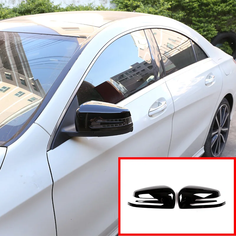 

2 Pcs Car Carbon Fiber Side Rearview Mirror Cap Cover Trim For Mercedes Benz A B C E S GLK GLA Class W204 W246 Car Accessories