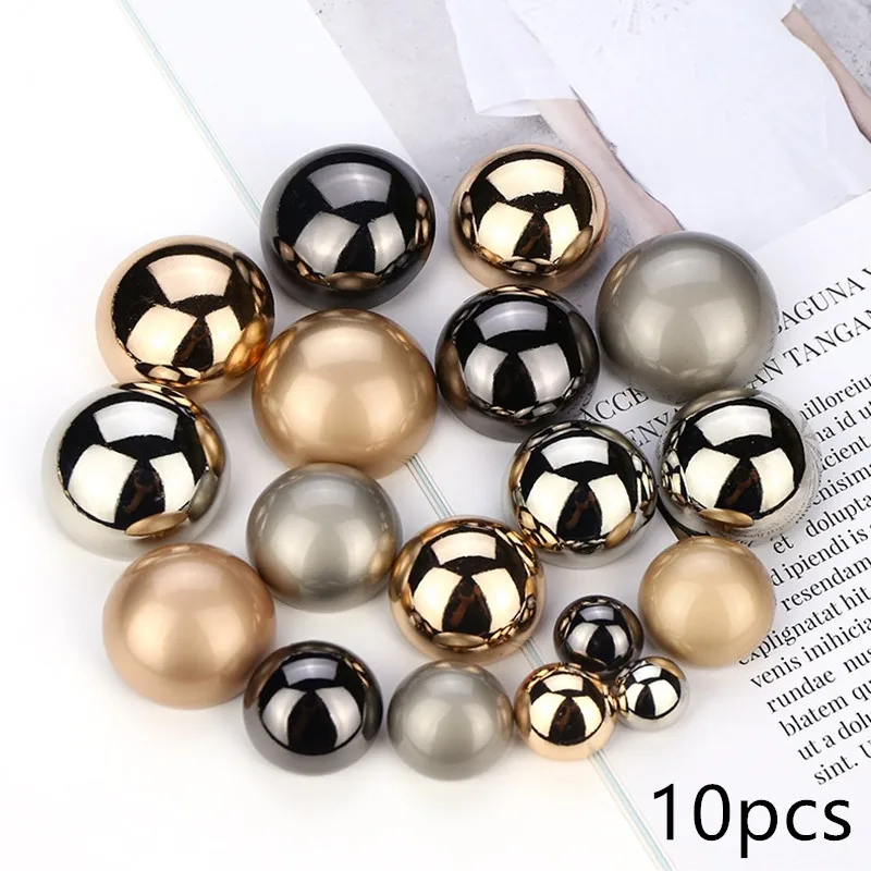 10pcs 10/15/20/25mm Metal Small Buttons for Clothing Sewing Domed Women's Clothing Coat Shirt Buttons Gold Black Sewing Buttons