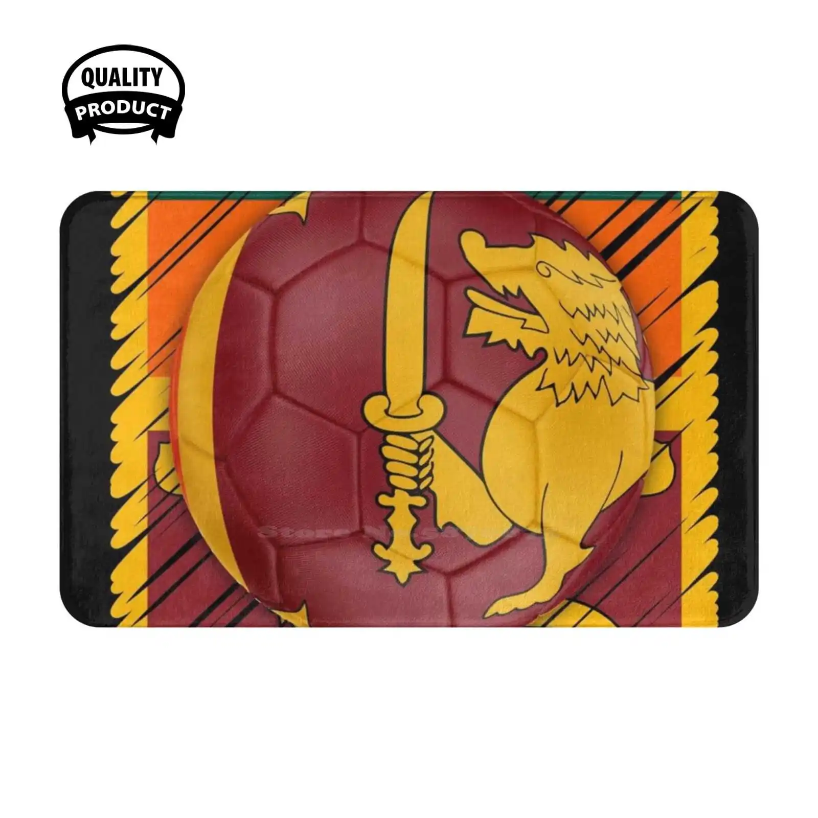 Sri Lanka Football Country Flag Soft Cushion Home Carpet Door Mat Car Rug Sri Lankan National Flag Competition Sports Futbol