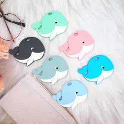 Chenkai 10PCS  Baby Silicone Whale Beads Teether Cartoon Fidget Toys Nursing Babies accessories newborn health Pacifier