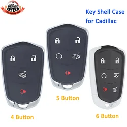 KEYECU 4 / 5 / 6 przycisk obudowa pilota z kluczykiem samochodowym na lata 2015-2019 Cadillac SRX CTS ATS XTS Escalade ESV Keyless Case część wymienna do pilota