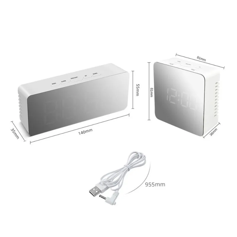 Lámpara LED de mesa para dormitorio, reloj electrónico Digital con espejo de maquillaje, despertador para decoración del hogar, novedad