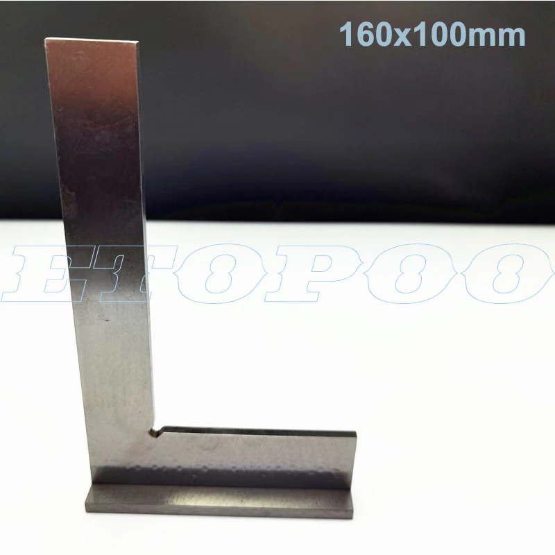 Stainless Steel 90 Degree Miter Angle Corner Ruler Wide Base Gauge Measuring Tools DIN875/2 Standard With Stop 160x100mm