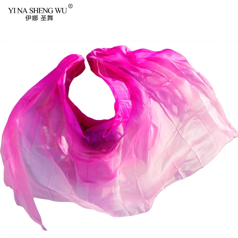 Belly Dance Silk Veil Shawl Scarf Belly Dance Practice Performance Props Hand-Dyed Silk Veil 250/270/300 * 114 cm Belly Dance