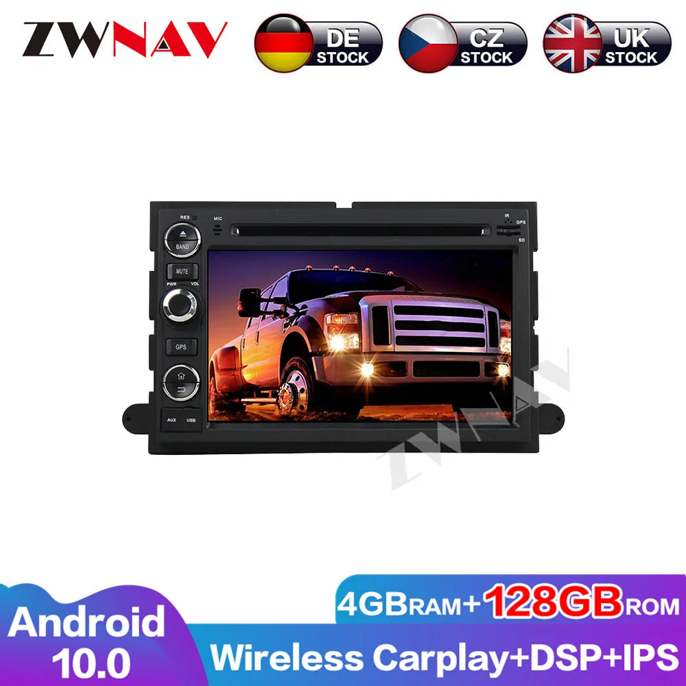 Wireless Car play Radio 4G+128G Android 10 GPS Audio Navigation DVD Player For Ford Fusion Explorer F150 Multimedia Head Unit