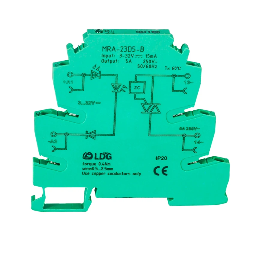 MRA-23D5-B 1NC Normal Close 5A Ultra-thin SSR Interface Solid State Relay DC AC Input:3-32VDC Voltage Relay Module Control Board