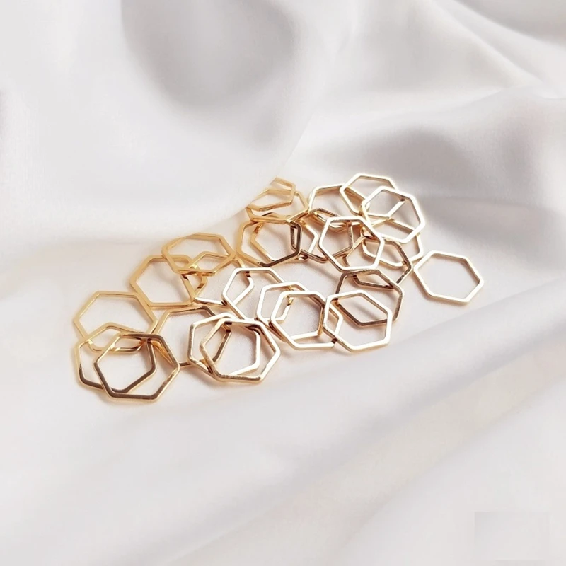 10 stücke 12mm Gold Ohrring Erkenntnisse Edelstahl Hex Form Anschlüsse Ring für DIY Schmuck Zubehör