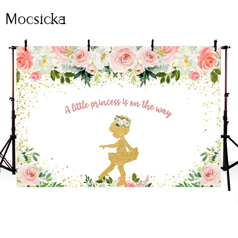 Mocsicka-Fondo de fotografía de princesa pequeña, decoración de flores de elfo para Baby Shower, retrato de niño, cartel de fondo de estudio fotográfico