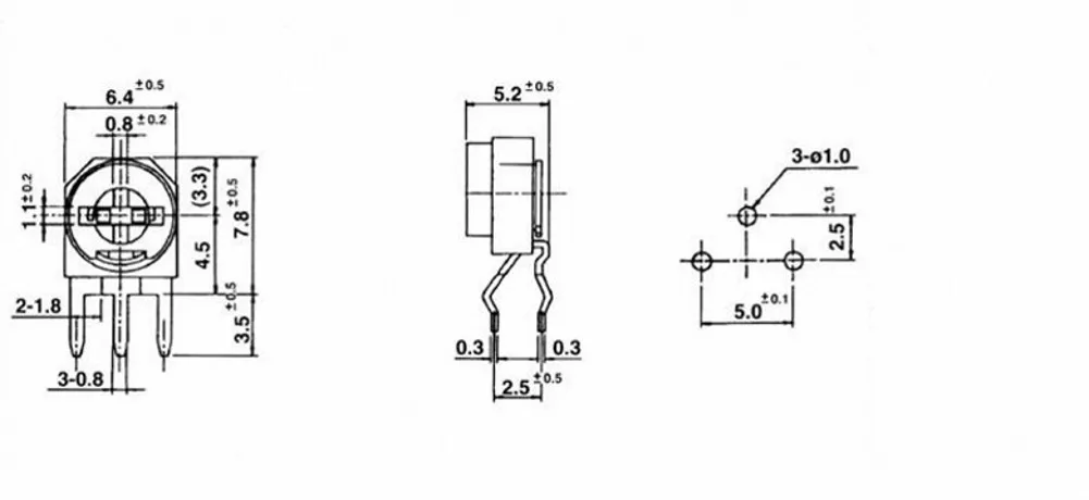 500PCS Trimmer Potentiometer RM063 Einstellbarer Widerstand 100R ~ 1M Potentiometer 1K 5K 10K 20K 50K 100K 500K 1M Variabler Widerstand – Detail 1