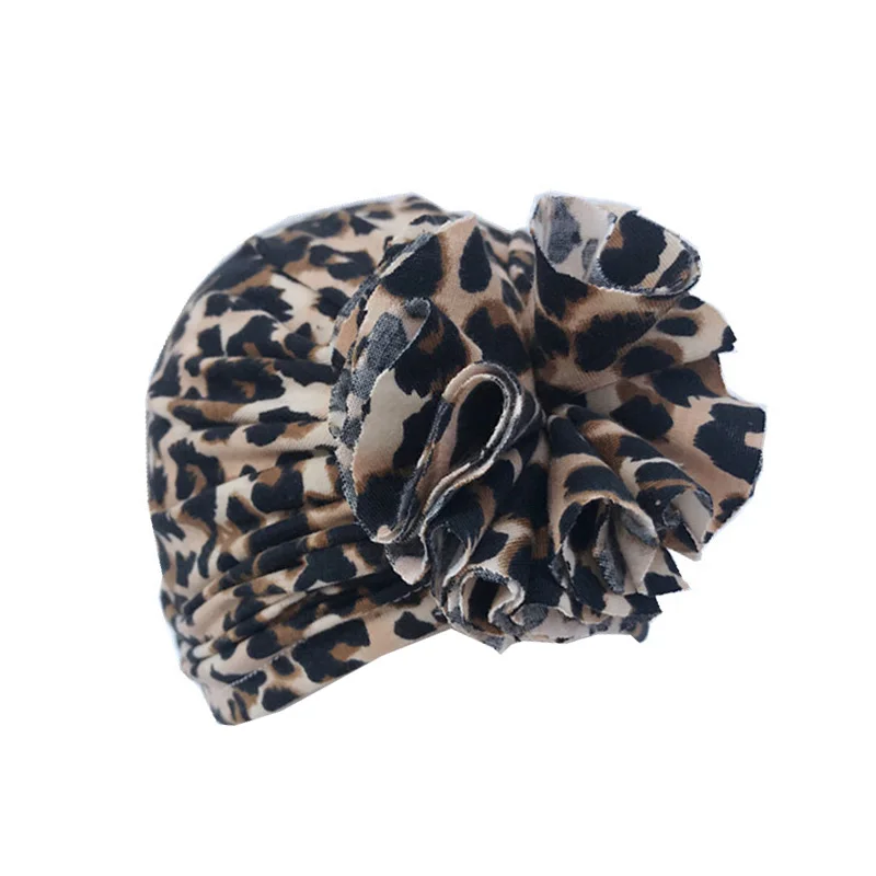 Nuova Madre Del Bambino Del Cappello Del Cotone Della Stampa Del Leopardo Turbante Cappello per I Ragazzi Delle Ragazze Protezione Del Bambino