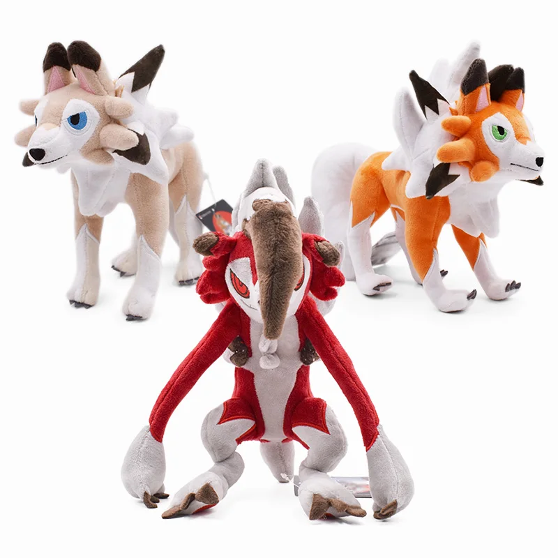 5 Styles Sun/Moon Alola Solgaleo Lunala Lycanroc Dusk & Lycanroc Daytime & Lycanroc Night Plush Doll Soft Animal Hot Toys