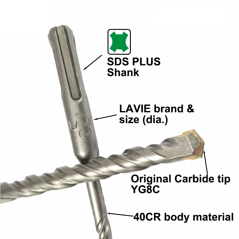 Imagem -02 - Lavie Peças Martelo Elétrico Sds Mais Brocas Conjunto 110 mm Bloco de Tijolo de Parede Concreto Alvenaria Buraco Viu Perfuração mm mm mm 017