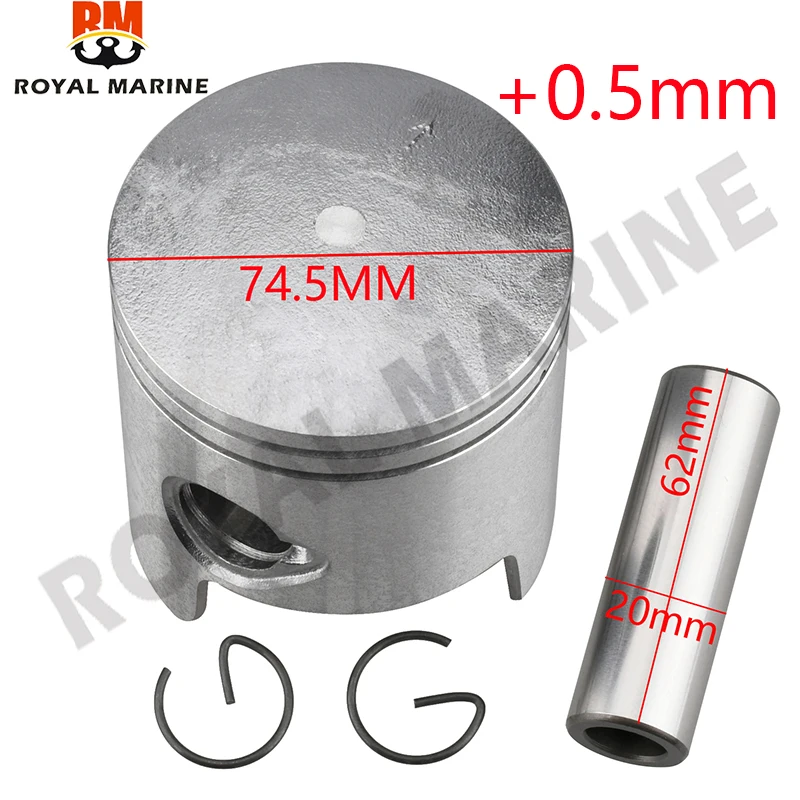 3F3-00004-0 Piston set for Tohatsu outboard 60HP 70HP Outer diameter：74.5MM 3F3-00001-1 3F3000040  +0.5mm baot motor 3F3-00004