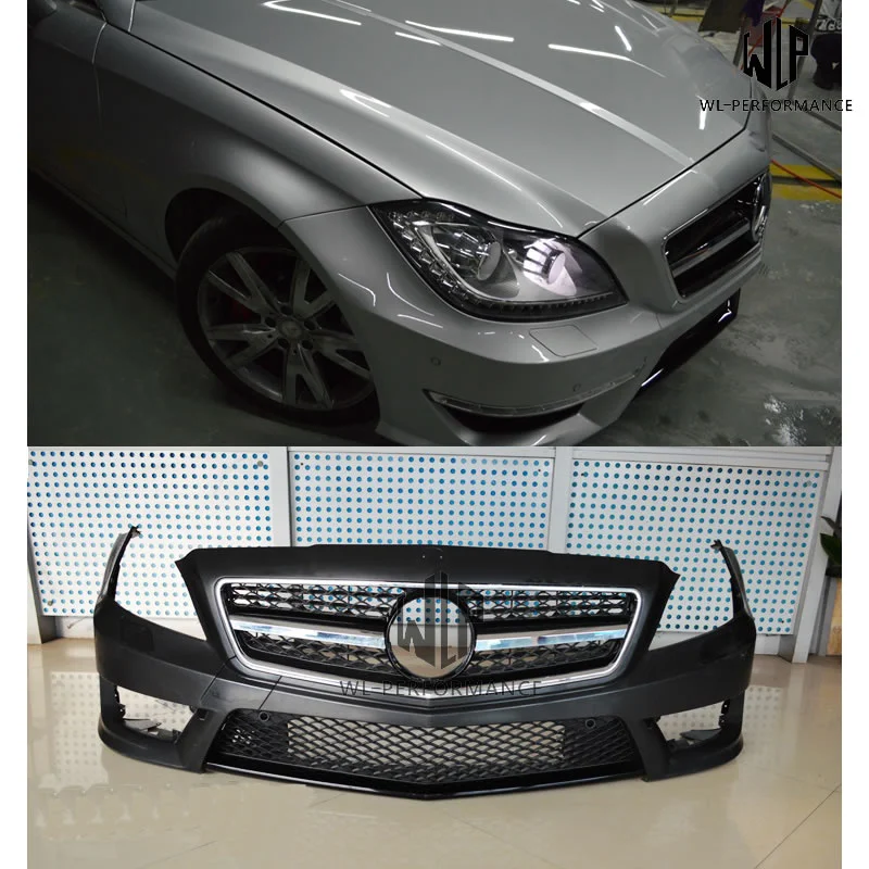 W218 Cls Car Body Kit Pu Unpainted Front Bumper Rear Diffuser Engine Hood for Mercedes-benz W218 Cls350 Amg Style 10-13