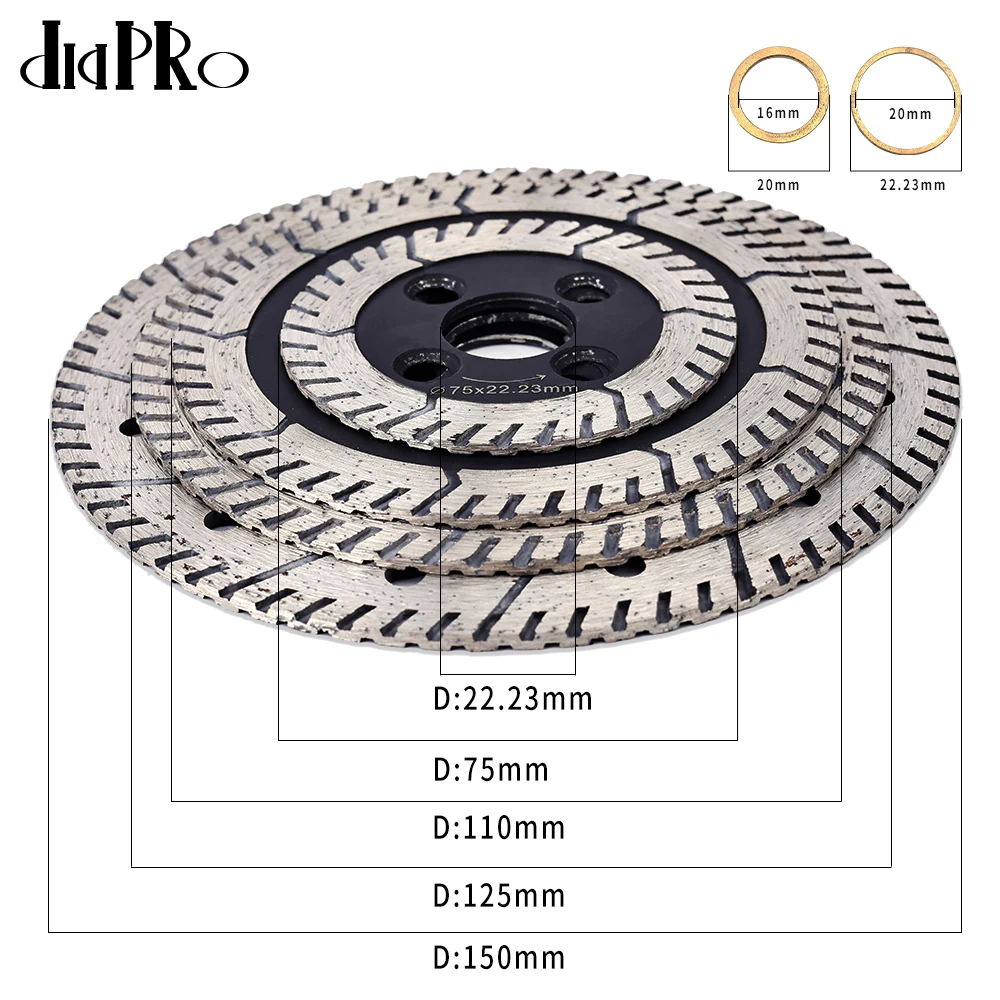 Dia 75/110/125/150mm Diamond Turbo Saw Blade Granite Diamond Blade For Cutting And Grinding Granite Marble Ceramic Tile