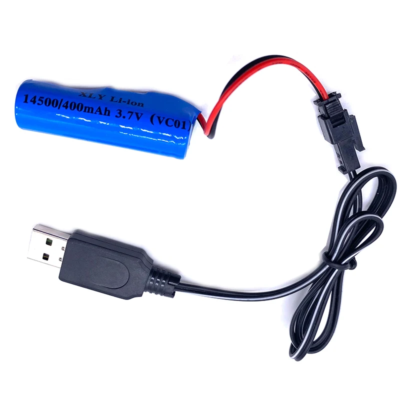 Lipo Batterie 3,7 v 400mah mit Ladegerät für JJRC C2 D828 Stunt Auto Airsoft Gun RC Auto Teile SM stecker 14500 Spielzeug Zubehör