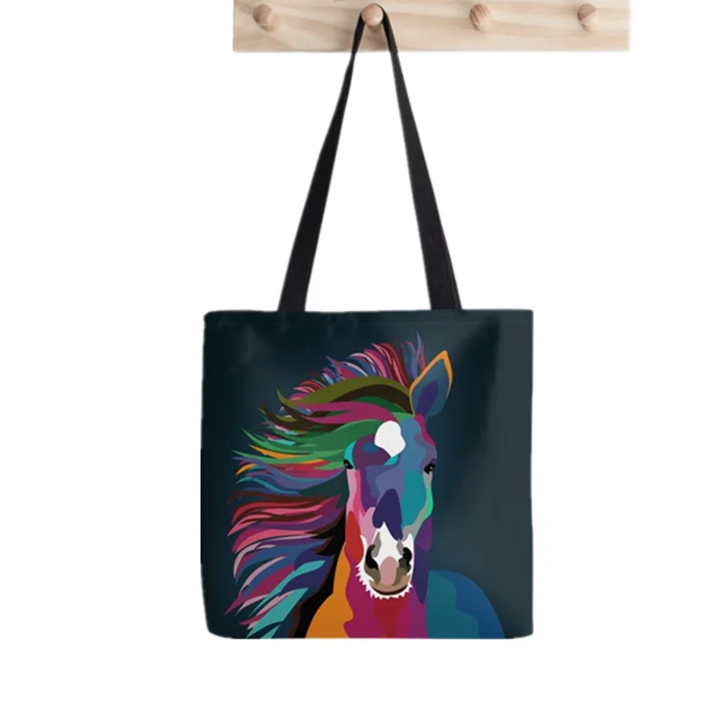 2021 Shopper Happy Haunts Tote Bag Printed Tote Bag women Harajuku shopper handbag girl Shoulder shopping bag Lady Canvas Bag