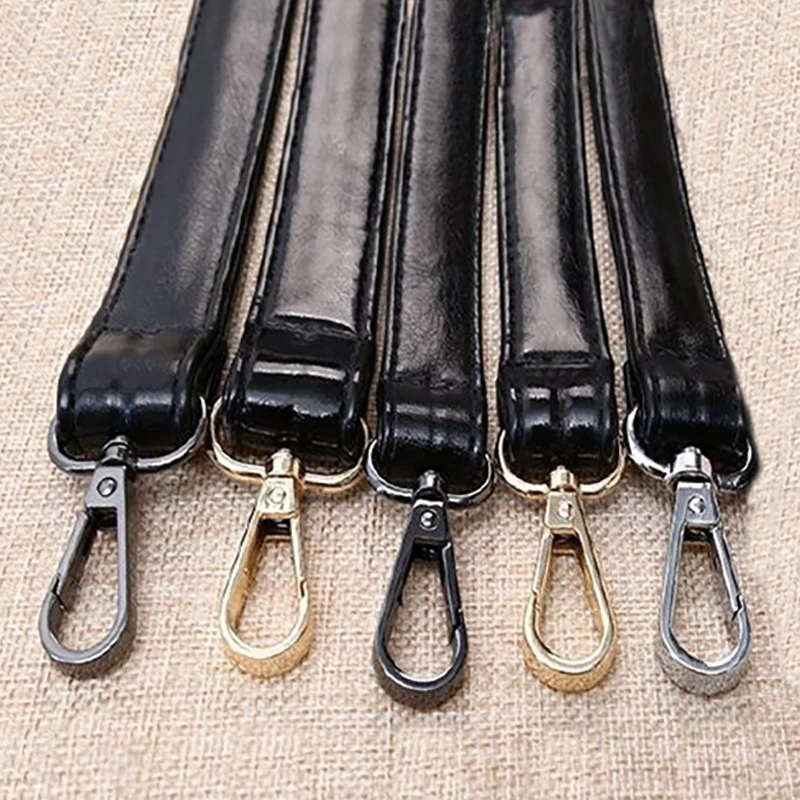 

Oil Black Bag Strap DIY Adjustable Replacement Wax PU Leather Shoulder Bags Straps, Belts for Handbags, Purses (4 Metal Colors)