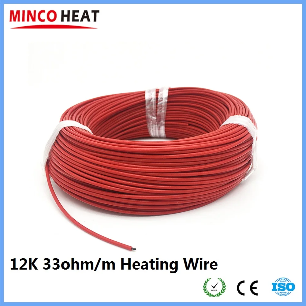 100m Easy Installation Warm Floor Cable Heat System 12K 33ohm/m Carbon Fiber Heating Wire Rubber and Fluoropolymer Jacket