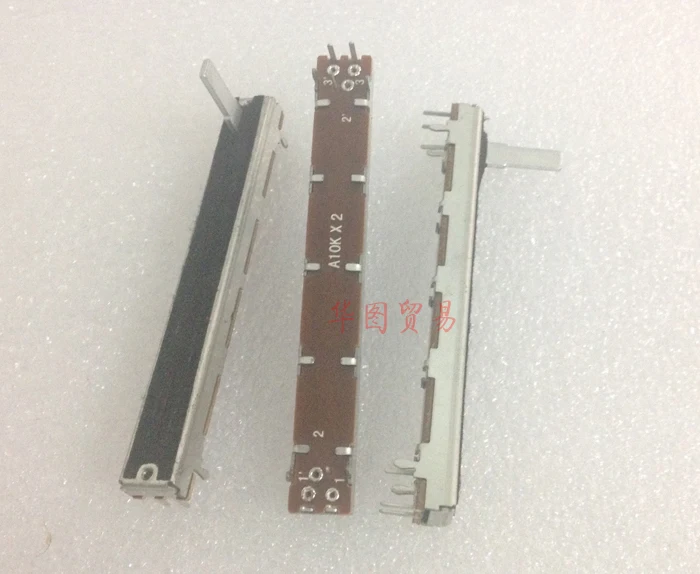 

SL6021G A10K 75MM Mixer Slide Potentiometer / Shank Length 15MMC Dual Channel Fader variable resistors