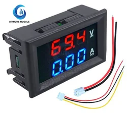 DC 0-100V 10A Digital Voltmeter Ammeter LED Amp Dual Digital Volt Meter Gauge LED Display Voltage Detector Current Meter Panel