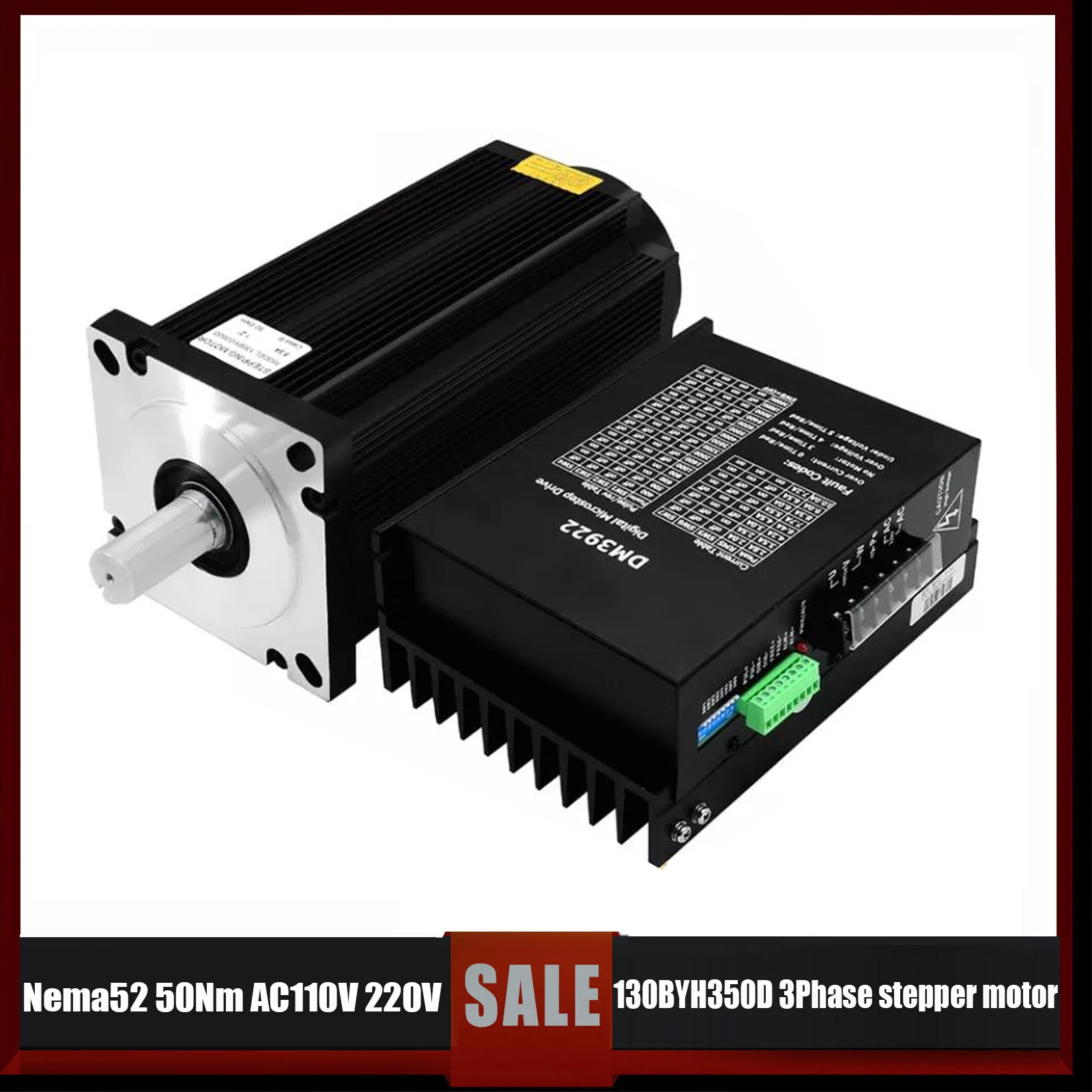 

Nema52 130byg350a/b/c/d/e Twist 24/28/35/50/60n.m Three-phase High Torque Stepper Motor With Dm3922 Drive Ac110v 220v