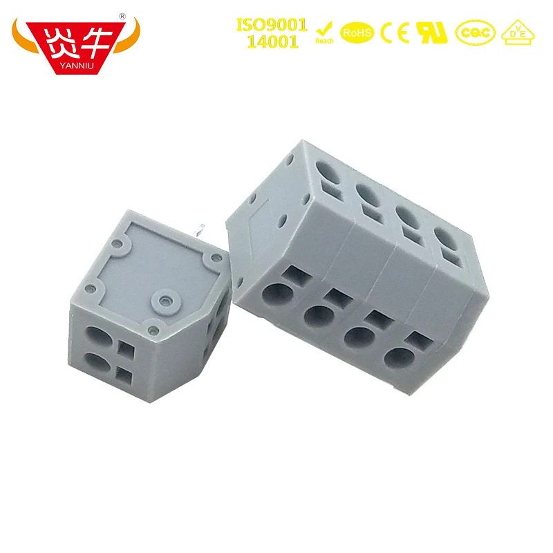 10Pcs KF250 5.0A 2P ~ 12P PCB SPRING TERMINAL BLOCKS DG208 5.0mm 2PIN ~ 12PIN PHOENIX CONTACT DEGSON KEFA YANNIU