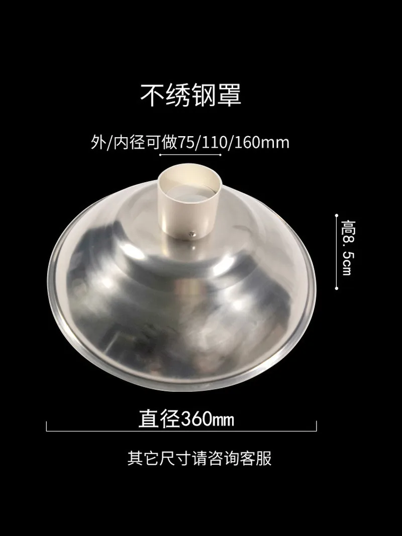 Ronde Kap Moxibustion Rook Kap Plastic/Rvs Grote Roken Afzuigkap Universele Stof Collectie Kap