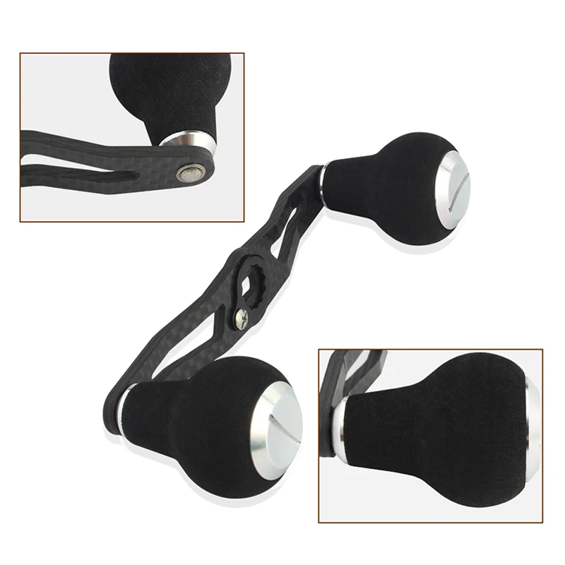 EKfan 1pc 115mm 8*5mm Carbon Fiber Fishing Reel Handle With Black EVA Knob Fishing Reel Rocker Fishing Accessories image 3