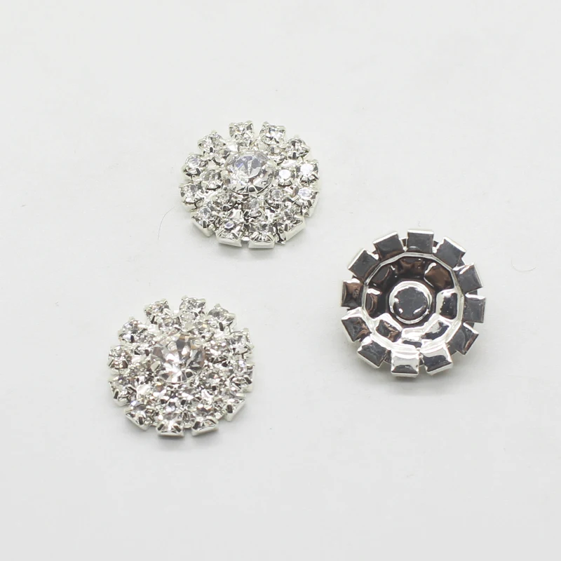 10Pcs/Set 16MM Round Rhinestone Buttons, Decorative Ornaments At The Floral Center Hand-Work DIY Craft Decoration Accessories