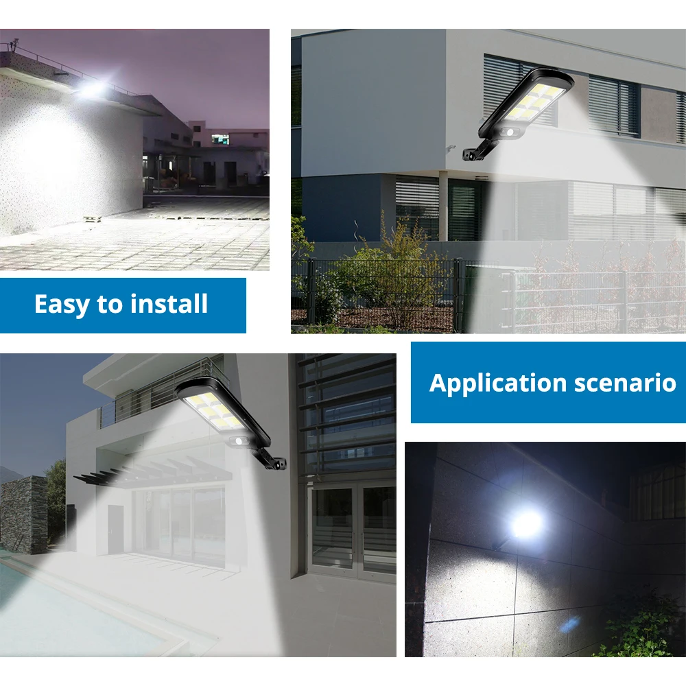 IP65 Waterproof Outdoor Solar Light Wall Street Light with IR Motion Sensor with Remote Control 450 Square Meters