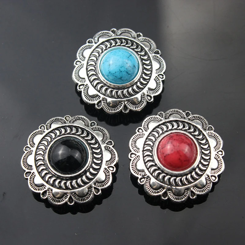 2pc Snap Button Silver Metal Buttons Nail Rivet With Bead Decoration for Leathercraft Bag Snap Fastener Jeans Sewing Accessories