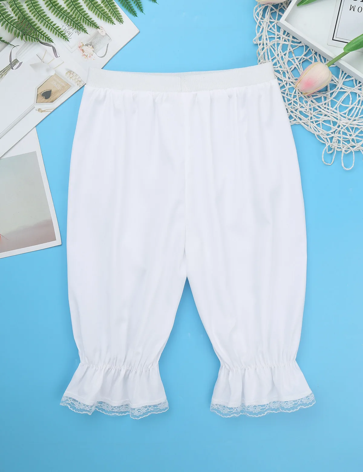Girls Victorian Bloomers Pantaloons Costume Lightweight Octoberfest Loose Lace Trim Bloomers Shorts Steampunk Dance Costume - Image 3